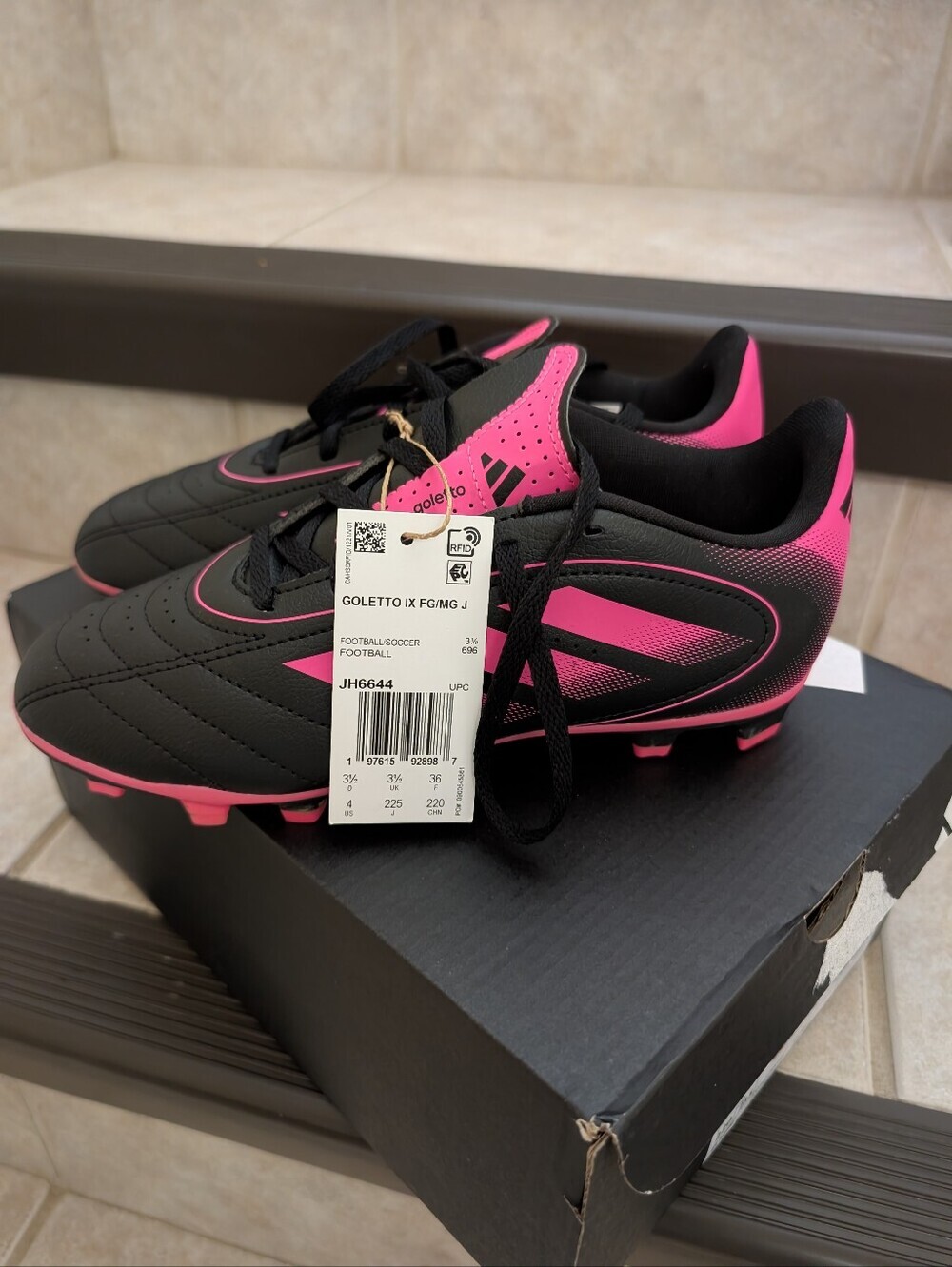 adidas Black and Hot Pink Golett0 IX Soccer Cleats
